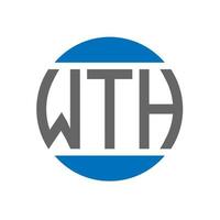 WTH letter logo design on white background. WTH creative initials circle logo concept. WTH letter design. vector
