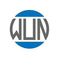 WUN letter logo design on white background. WUN creative initials circle logo concept. WUN letter design. vector