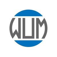 diseño de logotipo de letra wum sobre fondo blanco. concepto de logotipo de círculo de iniciales creativas de wum. diseño de letras wum. vector
