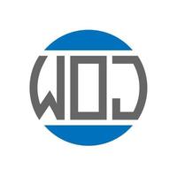 WOJ letter logo design on white background. WOJ creative initials circle logo concept. WOJ letter design. vector