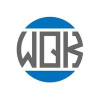 diseño de logotipo de letra wqk sobre fondo blanco. concepto de logotipo de círculo de iniciales creativas wqk. diseño de letras wqk. vector