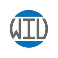 diseño de logotipo de letra wiu sobre fondo blanco. concepto de logotipo de círculo de iniciales creativas de wiu. diseño de letras wiu. vector