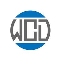 diseño de logotipo de letra wcd sobre fondo blanco. concepto de logotipo de círculo de iniciales creativas de wcd. diseño de letras wcd. vector