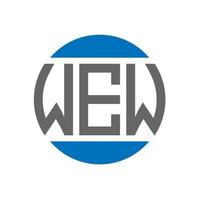 diseño de logotipo de letra wew sobre fondo blanco. concepto de logotipo de círculo de iniciales creativas wew. Diseño de letras pequeñas. vector