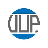 diseño de logotipo de letra vup sobre fondo blanco. concepto de logotipo de círculo de iniciales creativas vup. diseño de carta vup. vector