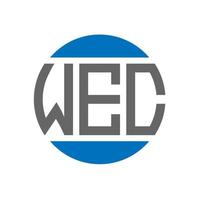 diseño de logotipo de letra wec sobre fondo blanco. concepto de logotipo de círculo de iniciales creativas wec. diseño de letras wec. vector