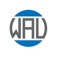 diseño de logotipo de letra wau sobre fondo blanco. concepto de logotipo de círculo de iniciales creativas de wau. diseño de letras wau. vector