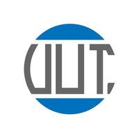 diseño de logotipo de letra vut sobre fondo blanco. vut concepto de logotipo de círculo de iniciales creativas. diseño de letra vut. vector