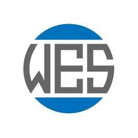 diseño del logotipo de la letra wes sobre fondo blanco. concepto de logotipo de círculo de iniciales creativas de wes. diseño de letras wes. vector