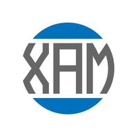 diseño de logotipo de letra xam sobre fondo blanco. concepto de logotipo de círculo de iniciales creativas de xam. diseño de carta xam. vector