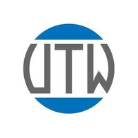 VTW letter logo design on white background. VTW creative initials circle logo concept. VTW letter design. vector