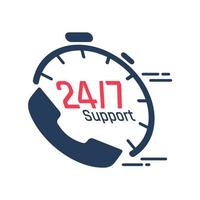 24 hour service icon.Speech bubbles. Phone support consulting customer problems. vector