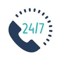 24 hour service icon.Speech bubbles. Phone support consulting customer problems. vector