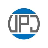 diseño de logotipo de letra vpj sobre fondo blanco. concepto de logotipo de círculo de iniciales creativas vpj. diseño de letras vpj. vector