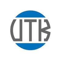diseño de logotipo de letra vtk sobre fondo blanco. concepto de logotipo de círculo de iniciales creativas vtk. diseño de letras vtk. vector