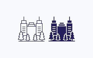 Corporate office building illustration icon vector