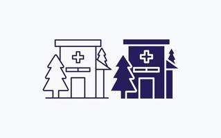 icono de ilustración de edificio de hospital vector