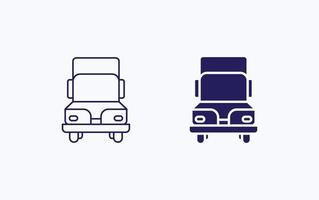 Goods transport truck illustration icon vector