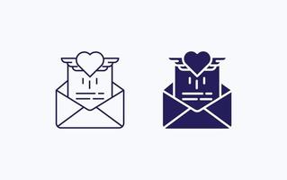 icono de ilustración de carta de amor vector