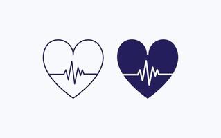 Heart beat illustration icon vector