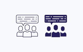 discusión grupal, icono de ilustración de chat vector