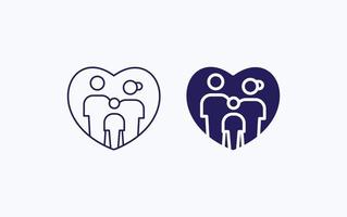 icono de ilustración de amor familiar vector
