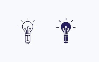 Pencil idea bulb illustration icon vector