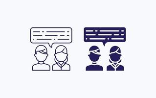 Group Discussion, chat illustration icon vector