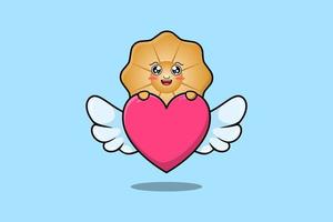 cute cartoon Cookies character hiding heart vector