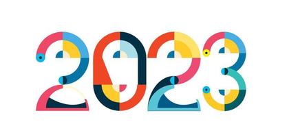 año nuevo 2023 letras vectoriales coloridas para título y título vector