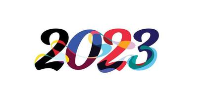 New year 2023 colorful vector lettering for tittle and headline