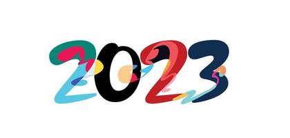 año nuevo 2023 letras vectoriales coloridas para título y título vector