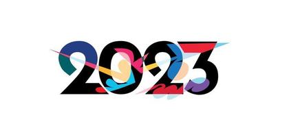 año nuevo 2023 letras vectoriales coloridas para título y título vector