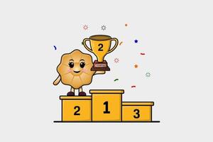 Cute cartoon Cookies character the second winner vector