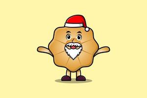 Cute Cartoon mascot character Cookies santa claus vector