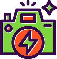 Flash Camera Flat Icon vector