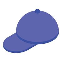 icono de gorra de béisbol azul, estilo isométrico vector