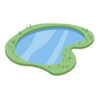 Natural lake icon, isometric style vector
