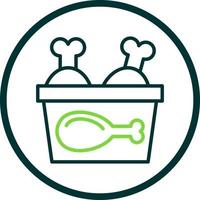 Chicken Bucket Vector Icon Design