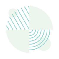 Vector isolated abstract illustration on white background. Geometric shapes and forms design element. A circle with a diagonal striped base.
