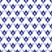 Vector seamless pattern for background. Symmetrical geometric ornament made from blue triangles. Idea for the design of wrapping paper or wallpaper.