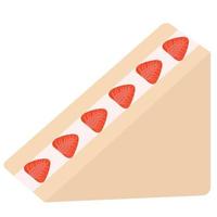 Japanese Fruit Sandwich,Fruit Sando,Bread with strawberry. vector