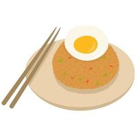 Kimchi fried rice -  Korean fried rice.Fried rice with egg vector