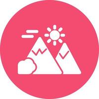 icono de glifo de paisaje de montañas vector