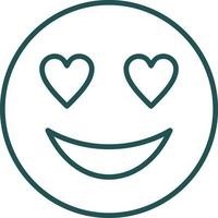 Smiling Face with Heart Eyes Vector Icon Design