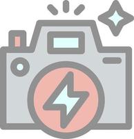 Flash Camera Flat Icon vector