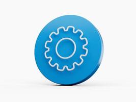 Blue update gear setting icon 3d illustration isolated photo