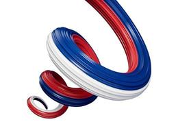 serbia resumen 3d ondulado bandera rojo azul blanco moderno serbio cinta tira 3d ilustración foto