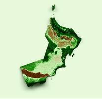 Oman Topographic Map 3d realistic map Color 3d illustration photo