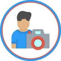 icono plano de camarógrafo vector